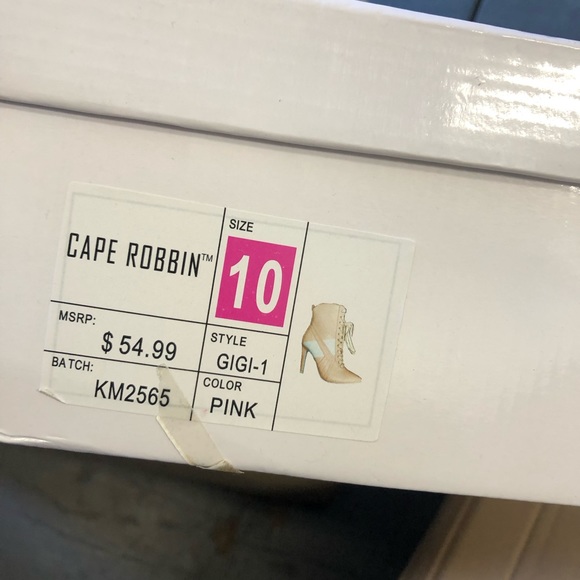 Cape Robbin Gigi1 pink&white lace up booties - Picture 5 of 7